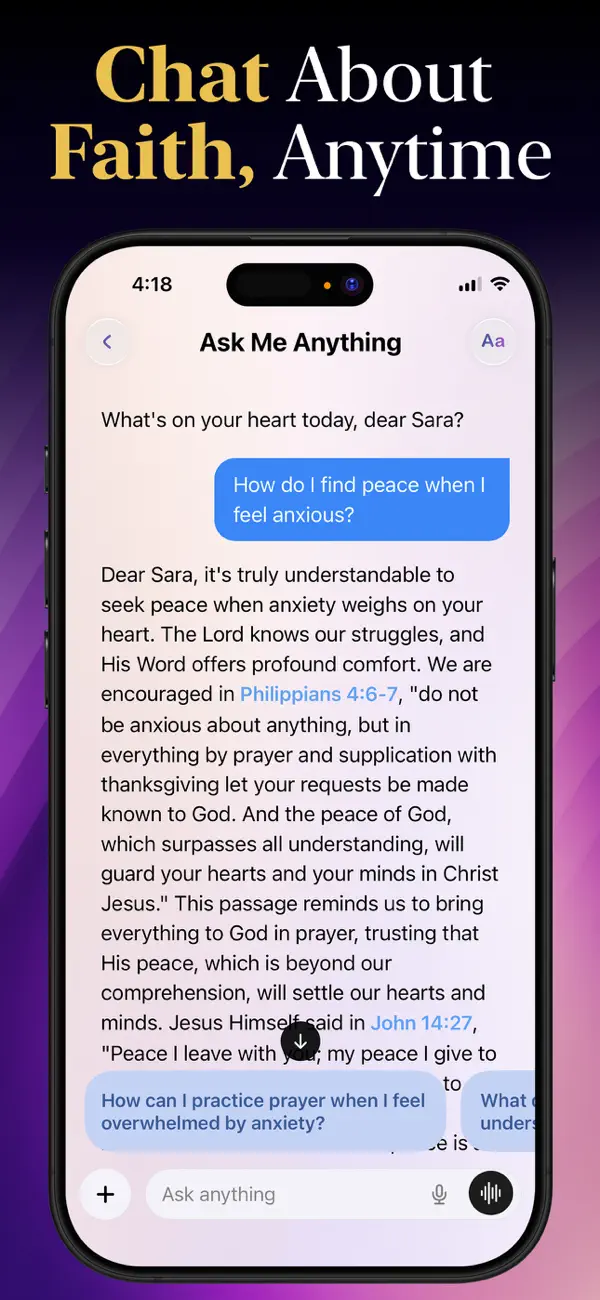 Screenshot #2 pour Bible Chat: Daily Devotional +