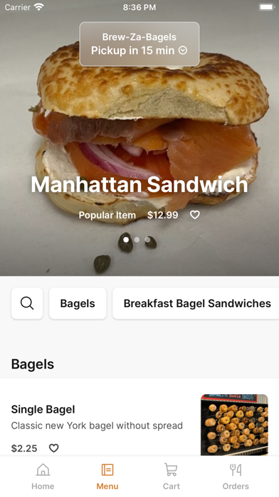 Brew-Za-Bagels iPhone screenshot 2 - Food & Drink app
