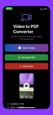 Video to PDF Converter AI iPhone screenshot