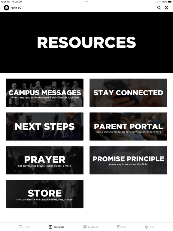 Faith Church SC iPad screenshot 2 - Education app