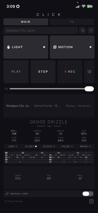 CLICK – weather drum machine Screenshot 1 of 2