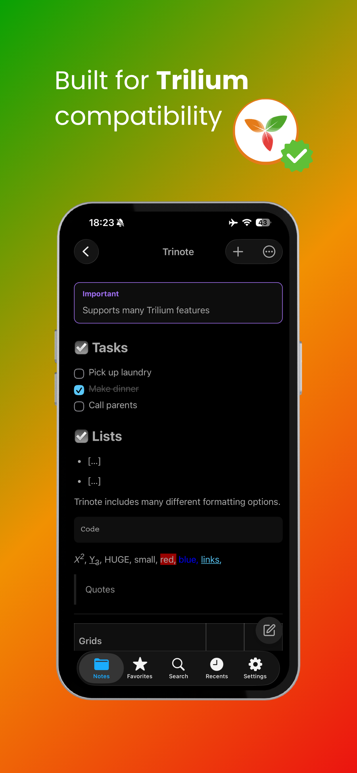 Trinote screenshot 2