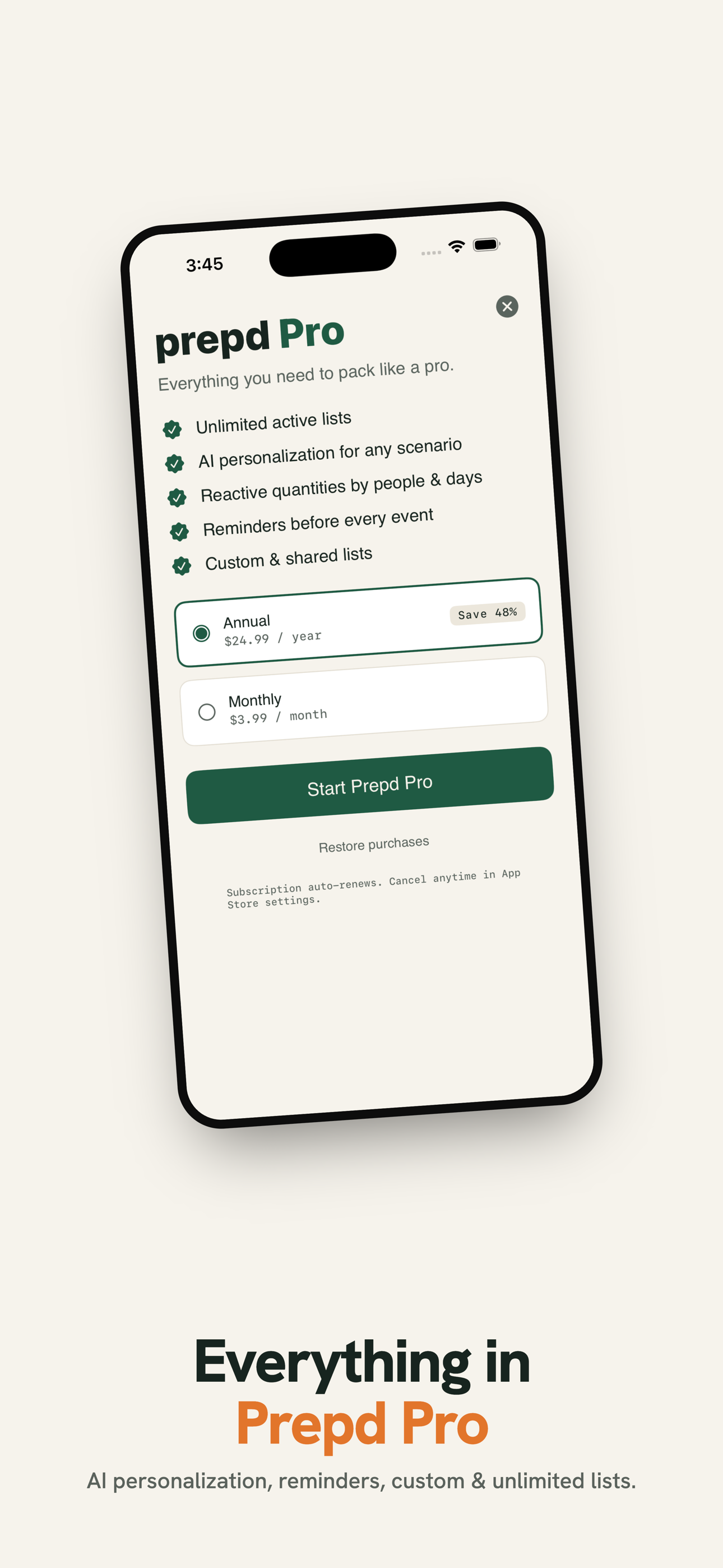 Prepd: Packing & Prep Lists screenshot 5