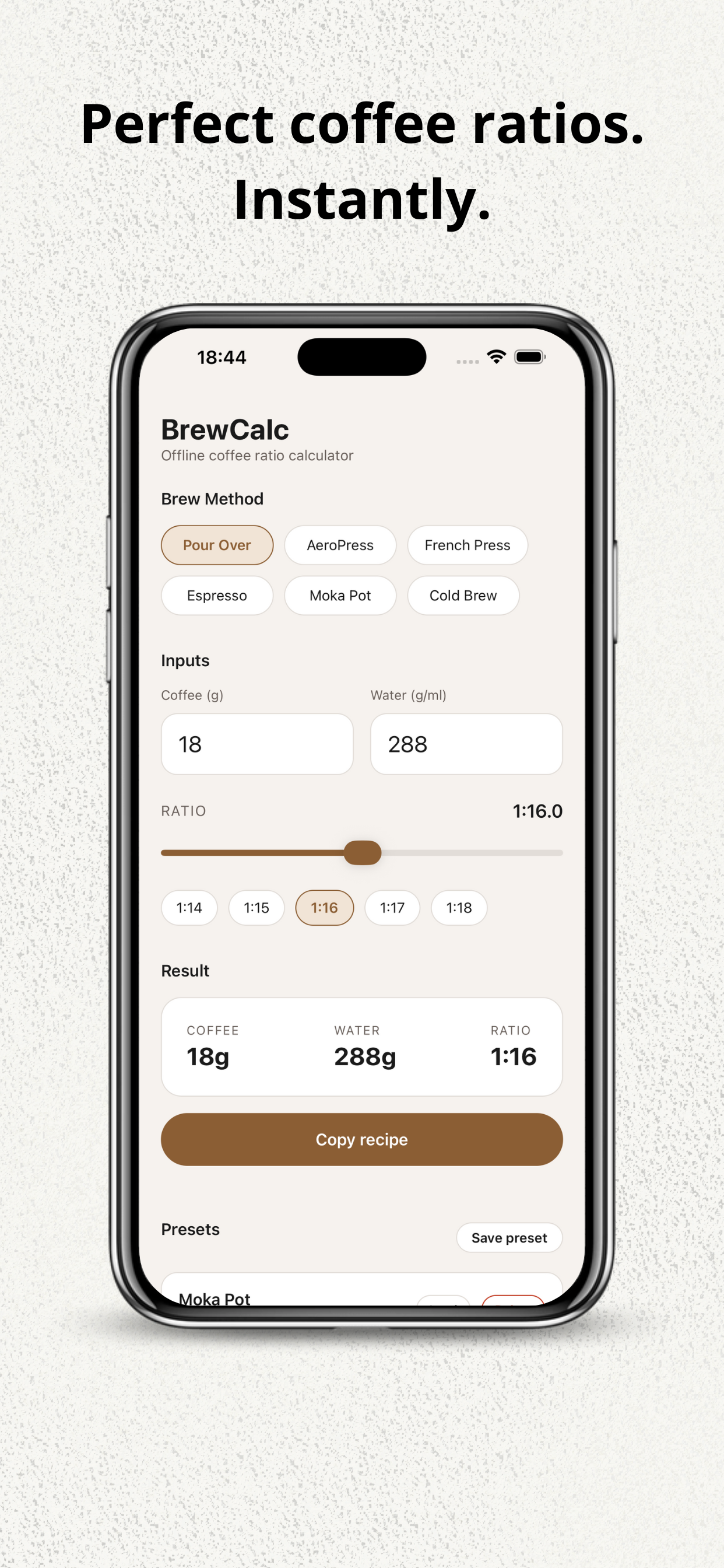 BrewCalc – Coffee Ratios