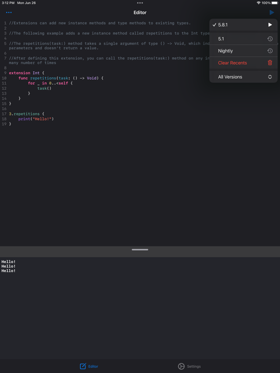 Screenshot #5 pour Swifty Compiler: Swift IDE