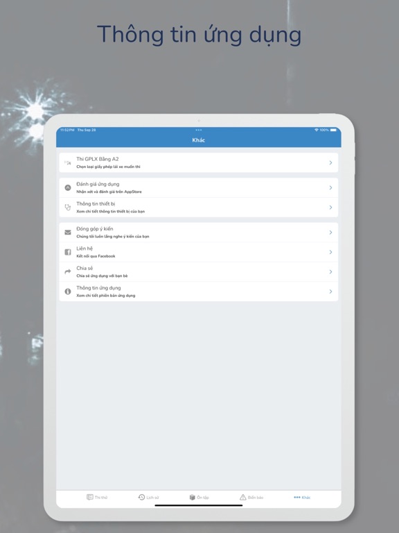 Bằng lái ô tô hạng B, C1, C iPad screenshot 10 - Education app