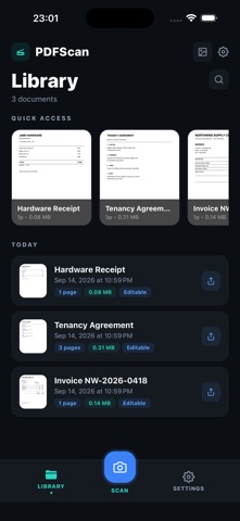 PDFScan: Doc & File Scanner iPhone screenshot