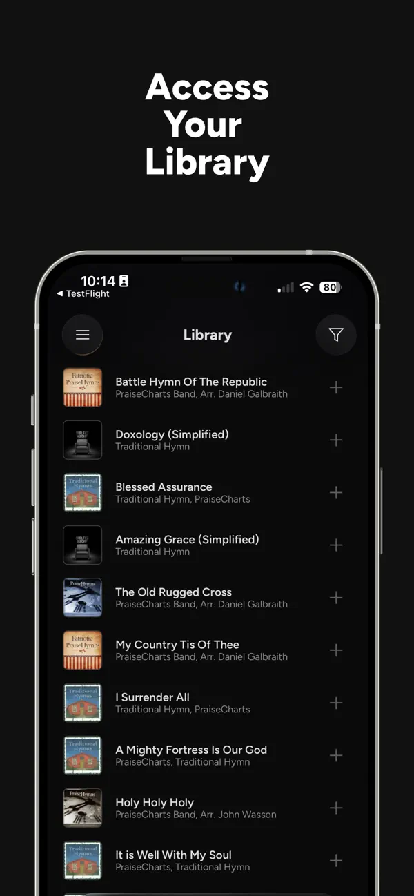 Browse a song and preview every available arrangement