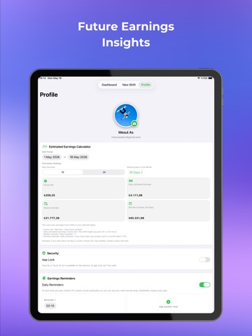 Gainer Pro: Taxi & Earnings iPad screenshot
