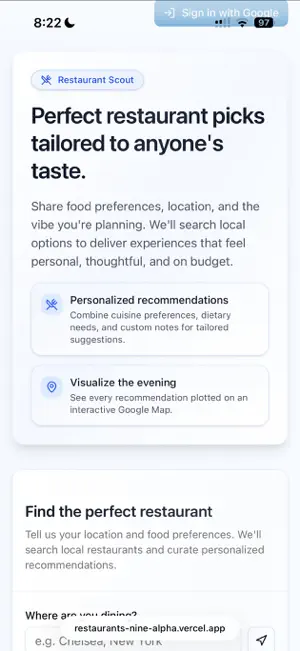 Restaurant Scout screenshot 1