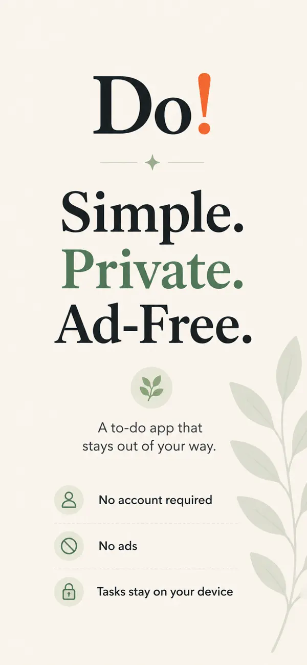 Screenshot #2 pour Do! Simple, Ad-Free To Do List