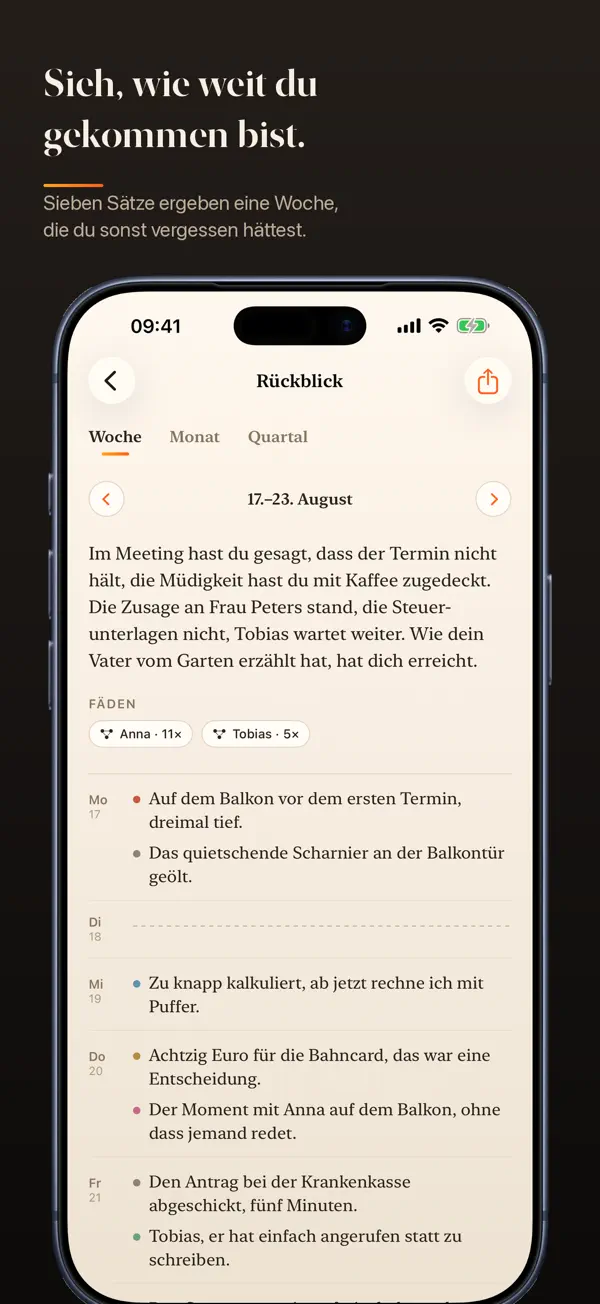 Loudline · Tagebuch sprechen iPhone App Screenshot 1 – Gesundheit & Fitness