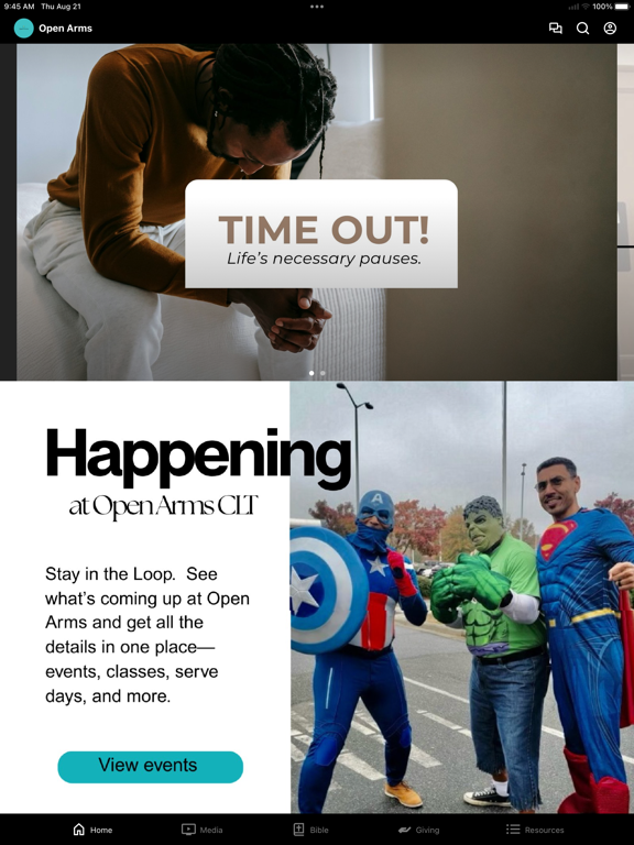 Open Arms CLT iPad screenshot 1 - Education app