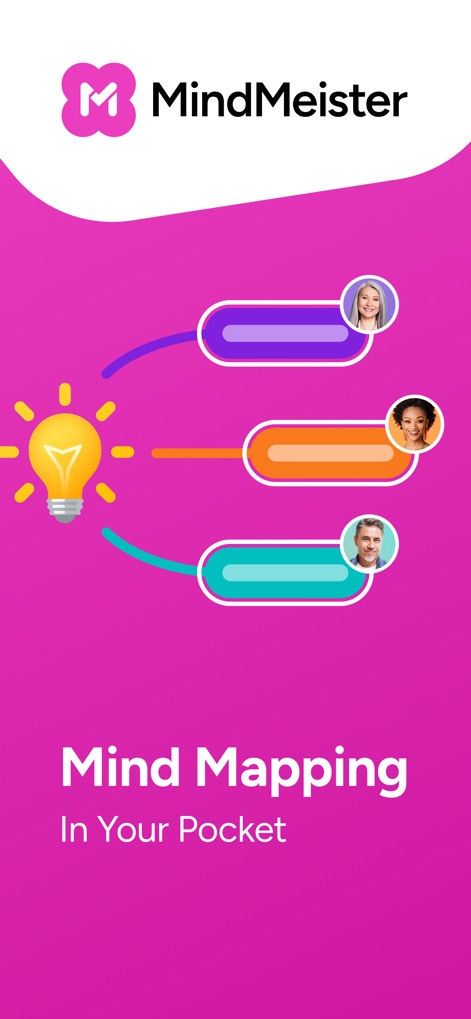 Mind Mapping - MindMeister - Discover how this tool transforms brainstorming with a central idea lightbulb and dynamic connections showcasing user contributions.