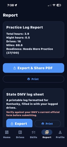 LogMyDrive iPhone screenshot