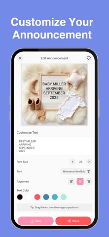 Pregnancy Announcement Pro iPhone screenshot
