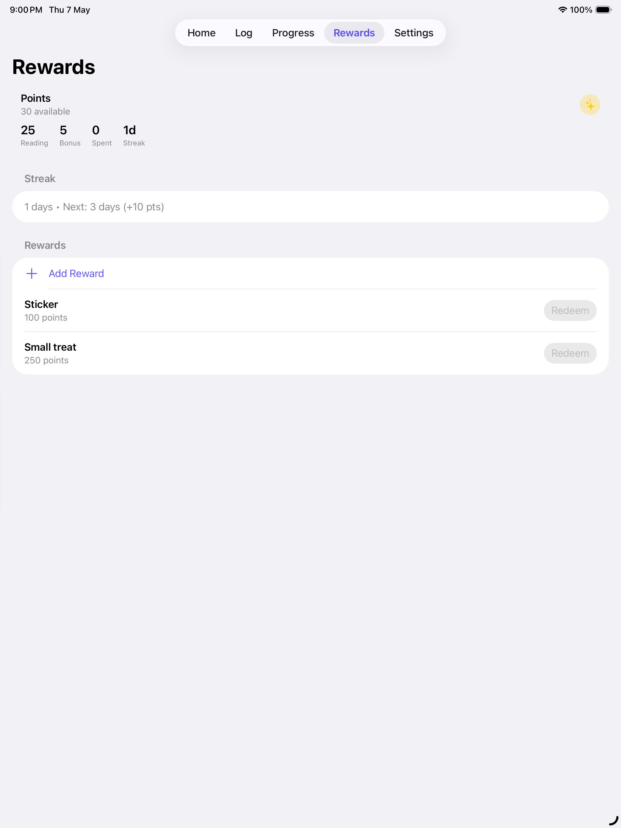 Reading and Log screenshot 9