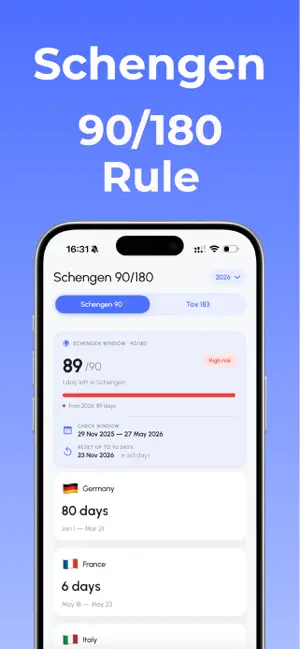 Schengen Calculator 90/180. screenshot 1