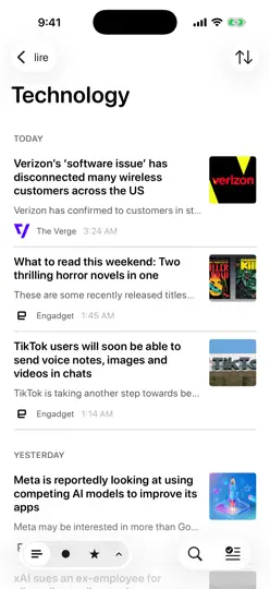 Capture d'écran de Lire: RSS Reader sur iPhone 3