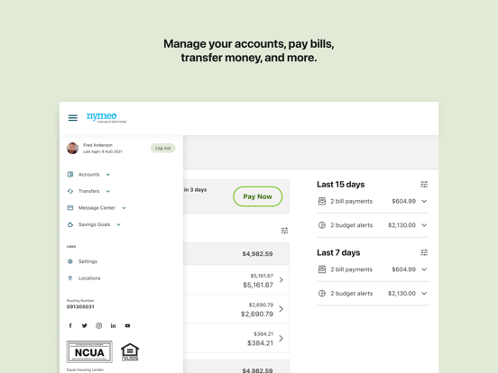 My Nymeo Mobile iPad screenshot 4 - Finance app