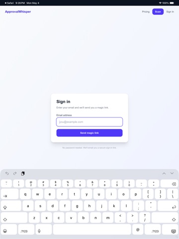 ApprovalWhisper iPad screenshot