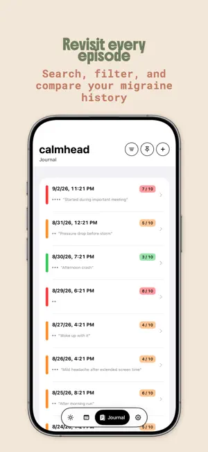 Migraine Tracker: calmhead screenshot 4
