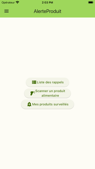 AlerteProduit : Rappel et Info Screenshot