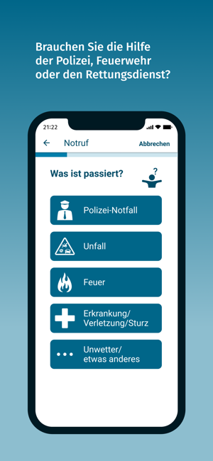 ‎nora - Notruf-App Screenshot