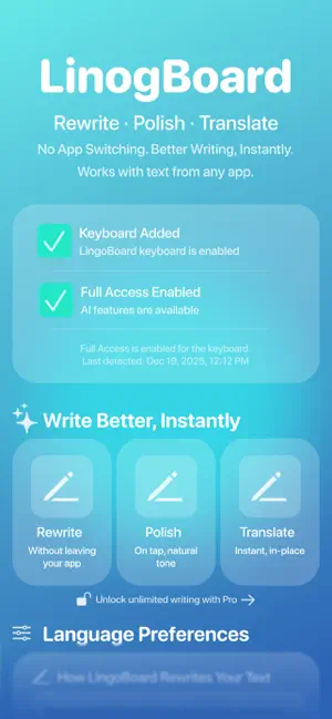 LingoBoard: AI Reply Keyboard screenshot 1