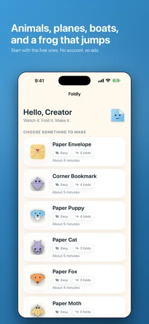 Foldly: Origami for Kids screenshot 2