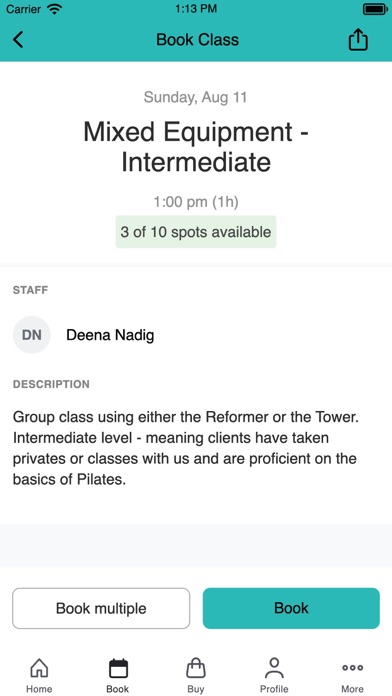 Cornerstone Pilates Screenshot