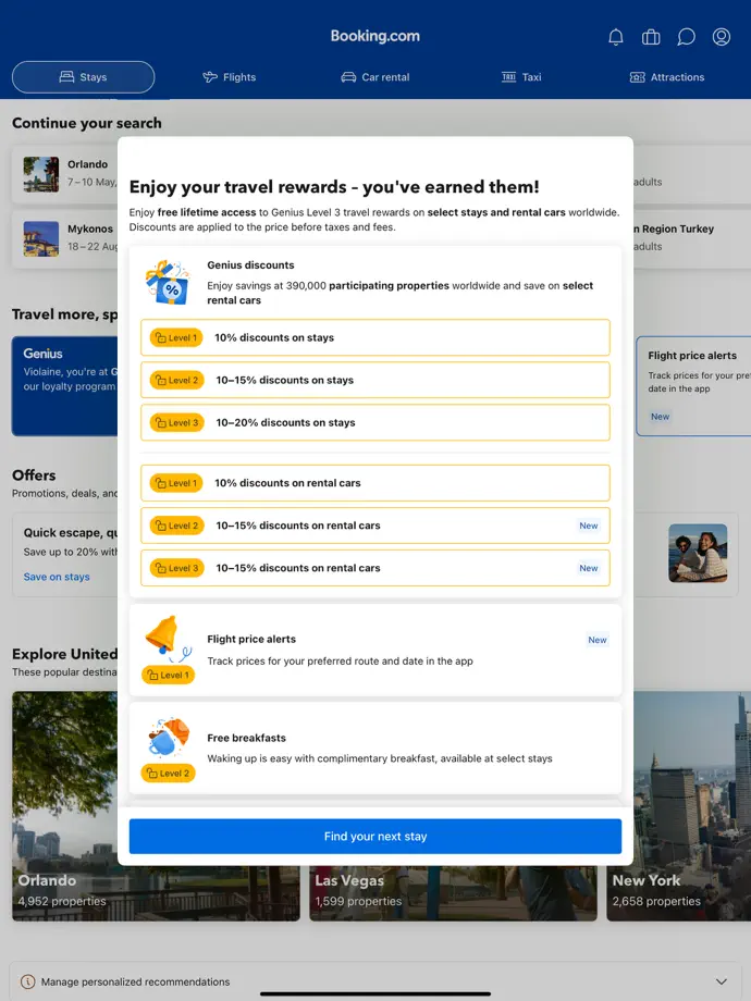 Booking.com iPad screenshot 4