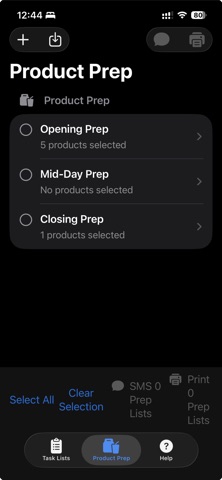 Restaurant Task List screenshot