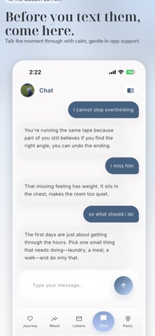Unsent: Breakup Recovery iPhone screenshot