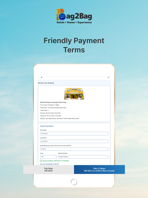 Screenshot #5 pour Bag2Bag Hotels, Homes, Resorts