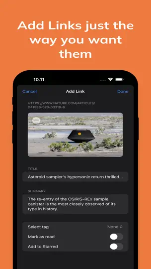 Скриншот Saved Links на iPhone 5