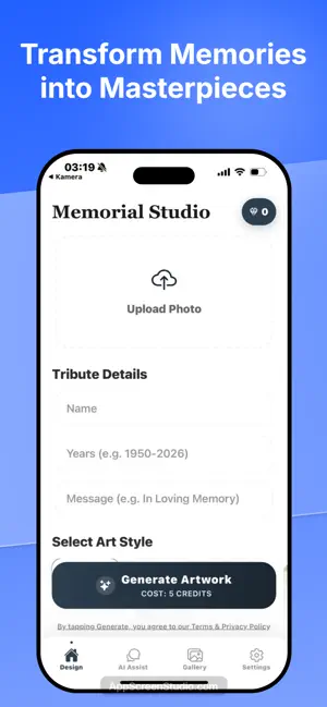 AI Memorial Card Maker Studio screenshot 1
