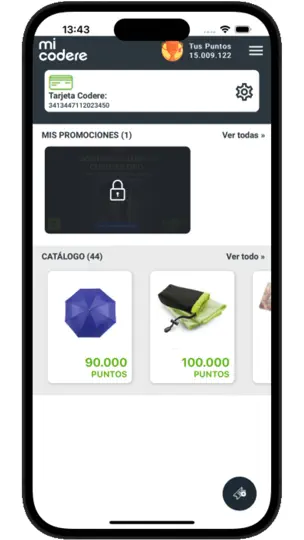 Captura de pantalla de Mi Codere en iPhone 2