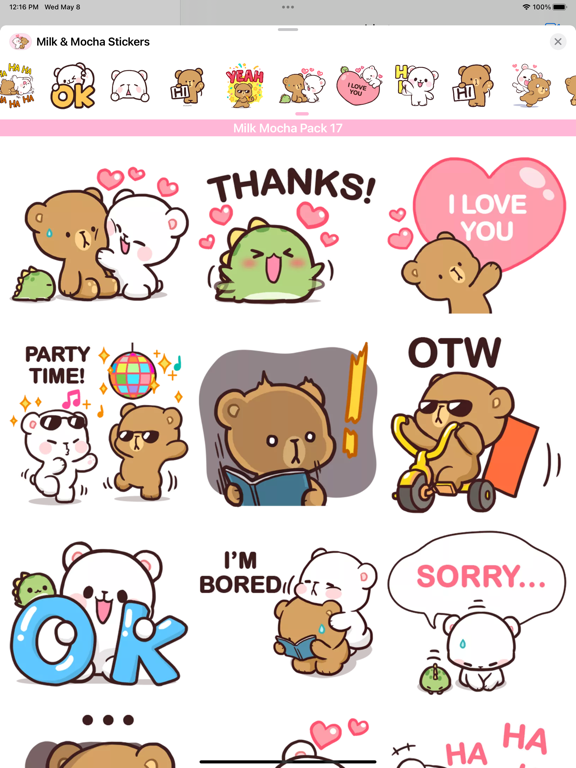 Screenshot #6 pour Milk Mocha Animated Stickers