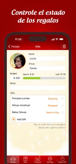 Captura de pantalla de The Christmas Gift List en iPhone 2