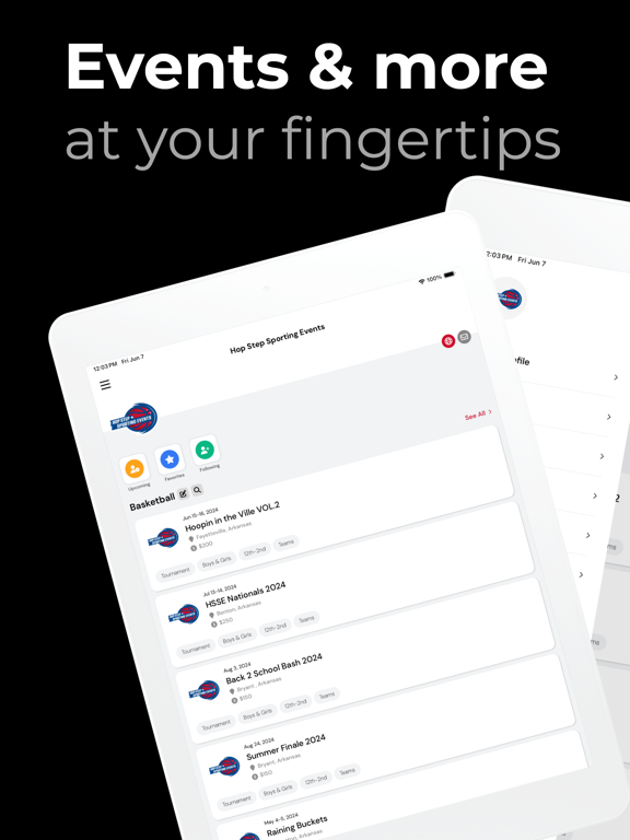 Hop Step Sporting Events iPad screenshot 1 - Sports app
