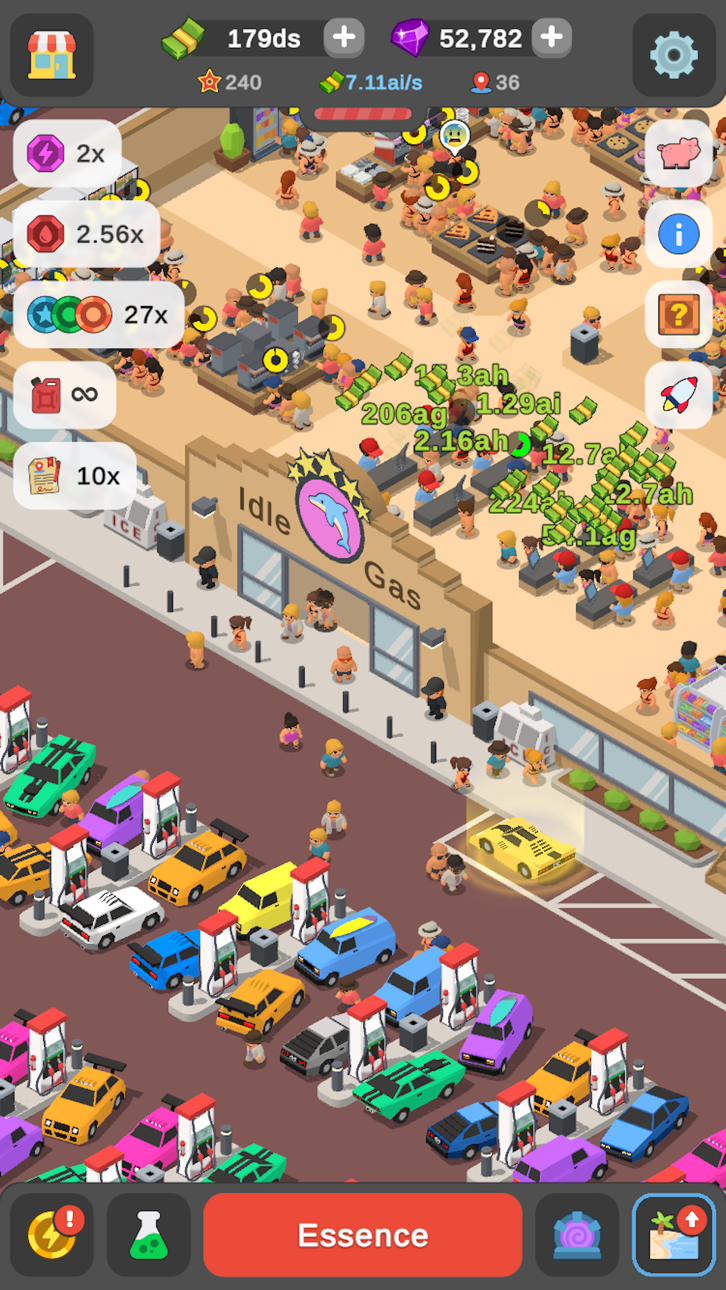 Idle Gas Station Tycoon iOS Mod IPA screenshot 1 - iOS game interface