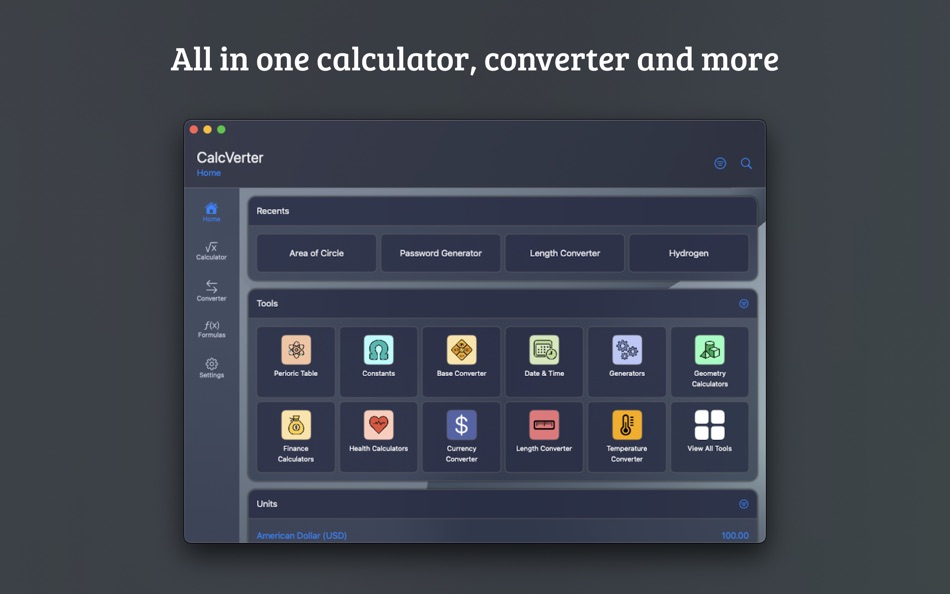 #1. CalcVerter (macOS) By: loay setrak