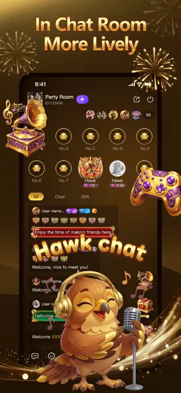 Hawk-Voice Group Chat Rooms screenshot 4 of 6