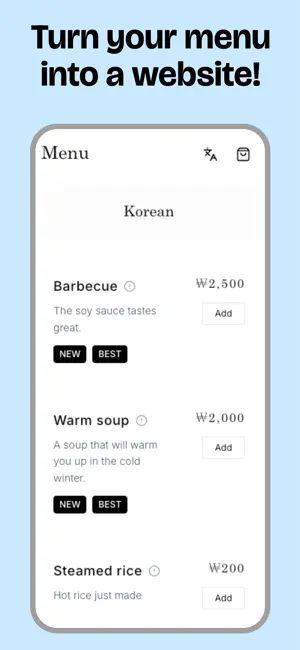 HandiMenu – QR Menu Creator screenshot 1