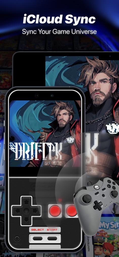 Manic EMU - Game Emulator - The app offers seamless iCloud Sync to keep game progress synchronized across devices, complemented by robust support for external controllers like DUALSHOCK.