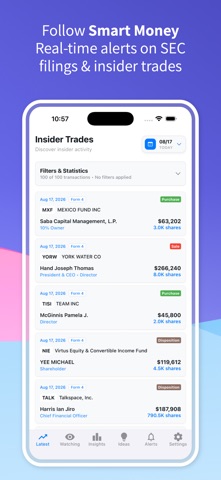 Insider Trades screenshot