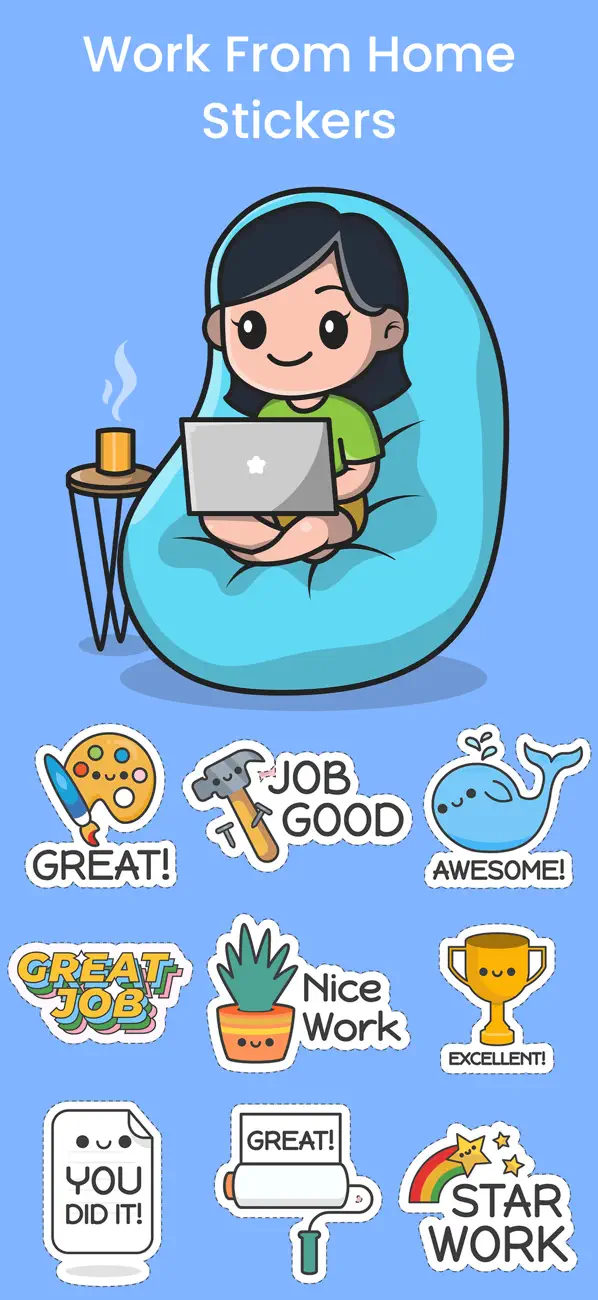 Screenshot #1 pour Work From Home Stickers!