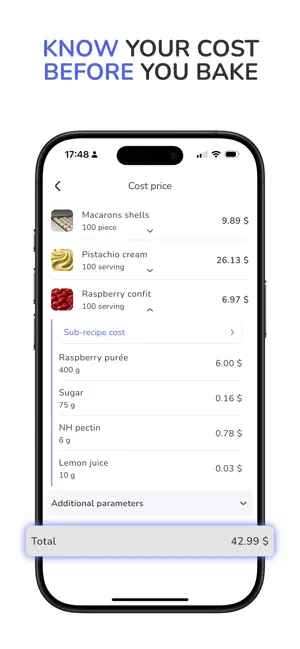 Cookara Recipe Cost Calculator iPhone screenshot 3
