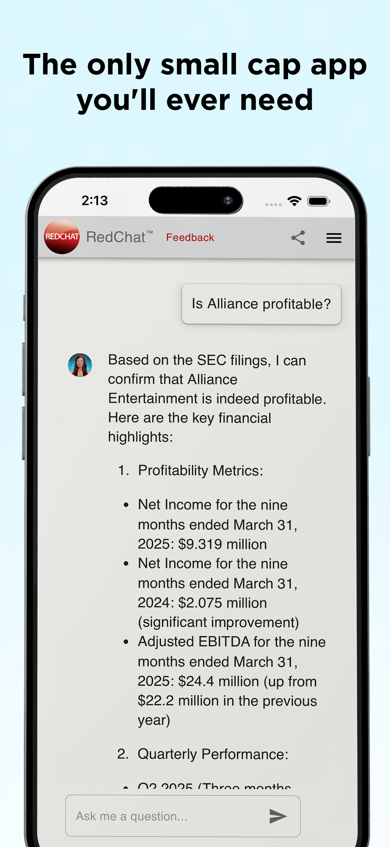 RedChat: AI Stock Research